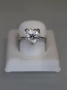 Heart Ring 8mm 2.0 ct Moissanite GRA Certified