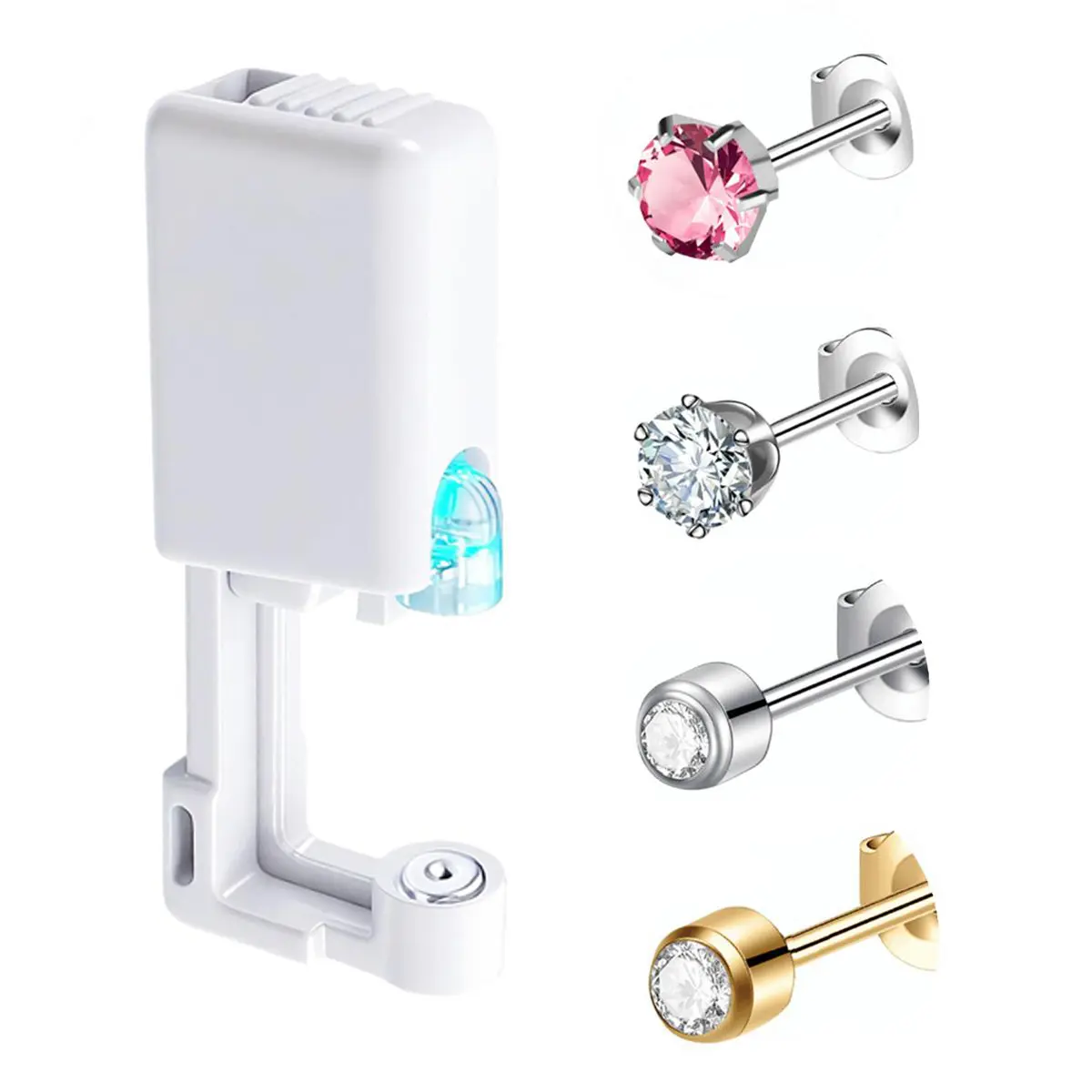 Ear Stud Earrings with Wearing Box - Rhinestone Decor Stainless Steel Earrings Fashion Jewelry Easy for Party Daily Clothing Decor Trendy All-match & Exquisite Jewelry for Gift
