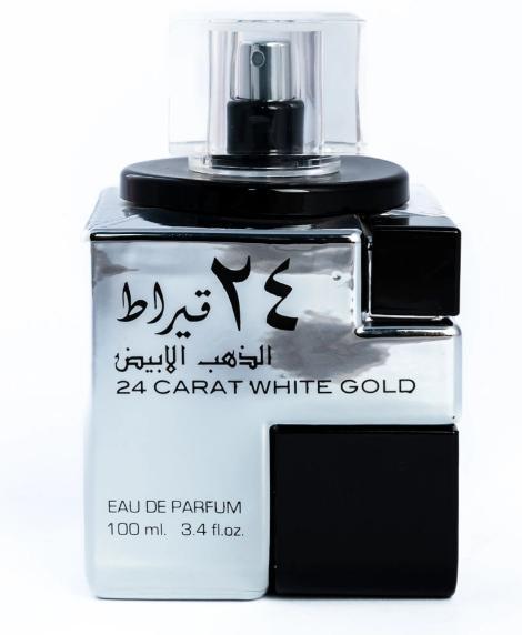 Lattafa Perfume 24 Carat White Gold Men's Fragrance, 3.4oz(100ml) Eau de Parfum for Men