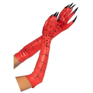 Rhinestone Devil Claw Gloves