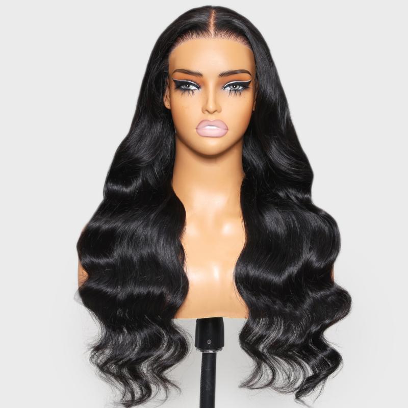UNice Glueless Body Wave Wig Pre Cut 5x5 HD Lace Closure Human Hair Wigs with Drawstring Pre Plucked Hairliner Friendly for Beginners Natural Scalp