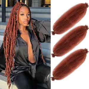 350# Color Afro Twist Hair 24 Inch 3 Packs, Springy Afro Twist Hair Pre Fluffed Spring Twist Hair Pre Stretched Wrapping Hair for Soft Locs Hair Extensions