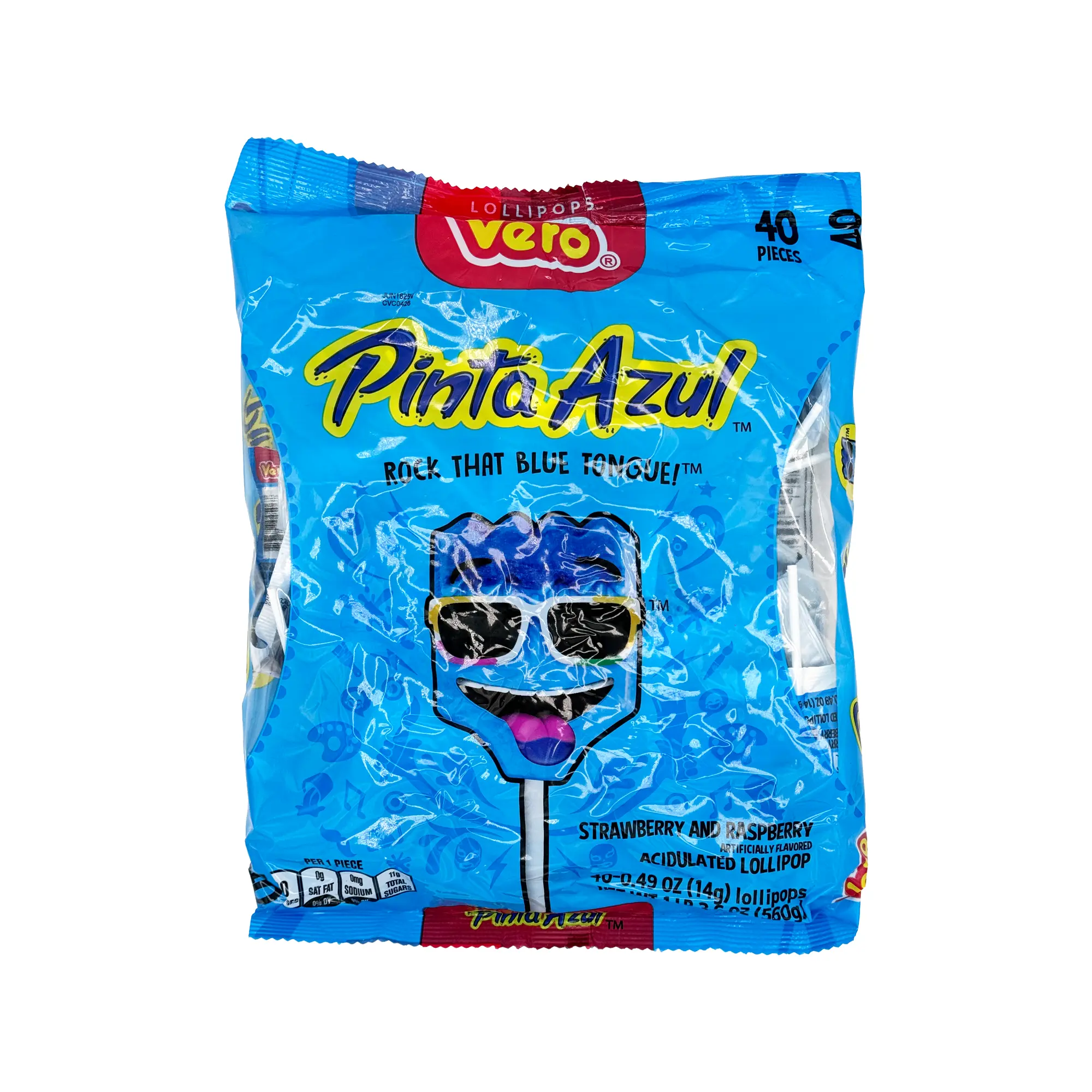 Vero Pinta Azul Candy (40 Pack) - Sweet Blue Raspberry Mexican Hard Candy, Classic Dulces Mexicanos, Fun and Fruity Treat