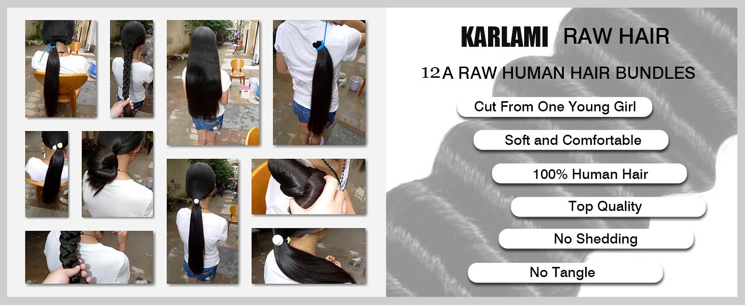 Karlami Loose Deep Wave 3/4  Bundles Human Hair Body Wave 12A Unprocessed Brazilian Virgin Hair Straight Bundles Human Hair Deep Wave Burmese Curly Bundles  with 5x5 Closure Human Hair Bundles for Women Natural Black Tangle Free