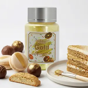 Edible Luster Dust, 30 Grams Food Grade Golden Cake Dust Metallic Shimmer Christmas Food Coloring Powder for Cake Decorating, Baking, Fondant, Gumpaste, Chocolate, Candy, Drinks, Cookies -Golden