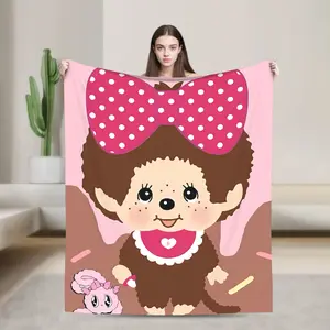 Aura Blankets Warm BlanketGirls Boys Decorative Cute Monchichis Throw Blanket  Flannel Bedspread For Outdoor Fluffy Sofa Bed Cover Superb Christmas blanket gift