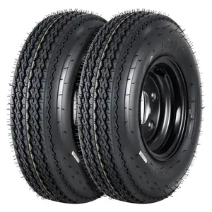Garvee 2-Pack Trailer Tire On Rim 4.80-8 480-8 4.80x8 5 Lug Trailer Tires and 8In Wheels Load Range B 6PR Black