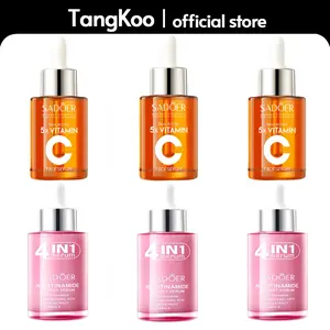 【BUY 1 GET 2 FREE】5X Vitamin C Face Serum & Korean 4-in-1 Super Essence Lotion Moisturizing Face Cream Moisturizing, Pore Care-Hydration & Nourishing Facial Essence Nicotinamide Glossy Serum for all Skins  Gift for Women (30ml) Dropper