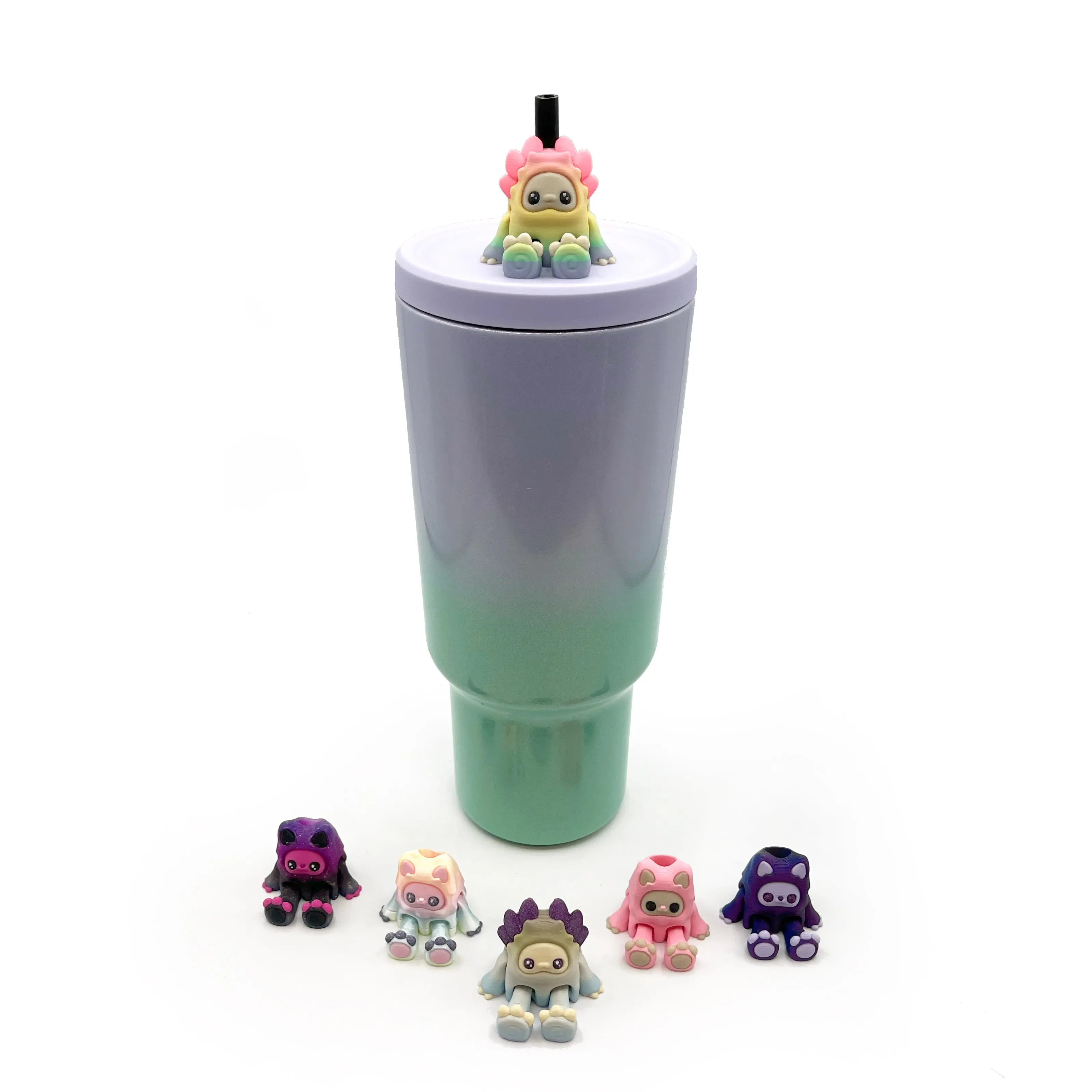 Mysterious Cryptids Sip Sidekicks – Kittyfoot & Gillifoot 3D Printed Straw Toppers | Collectible Straw Buddy Set