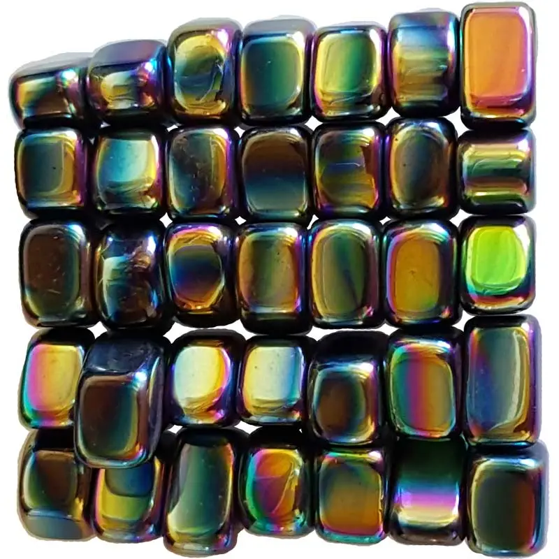 Rainbow Magnetic Hematite Tumbled Stones 1 lb — Iridescent Grounding Crystal Bulk