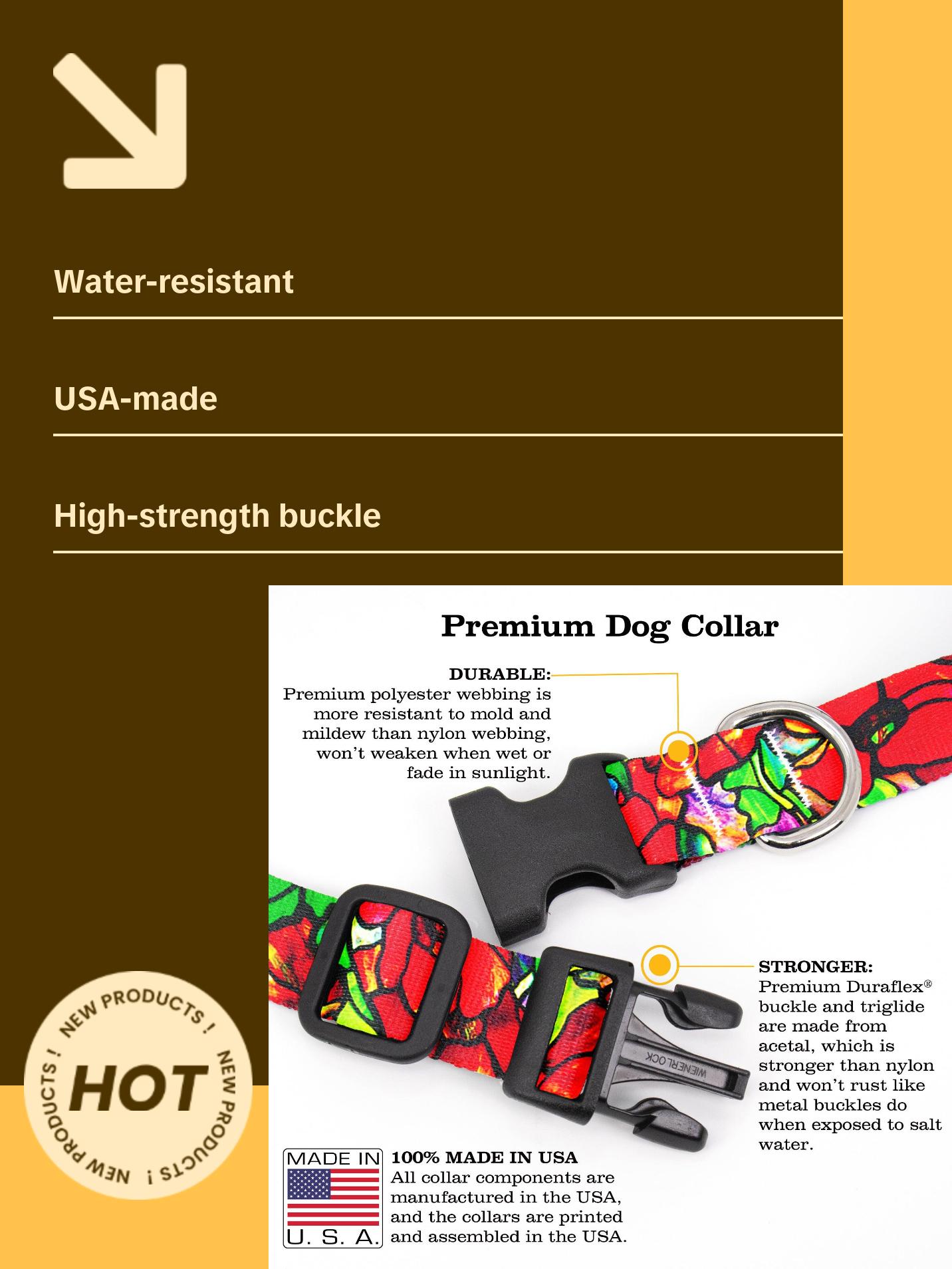 Tiffany Poppies Dog Collar - Made in USA Tiffany Poppies Dog Collar - Made in USA