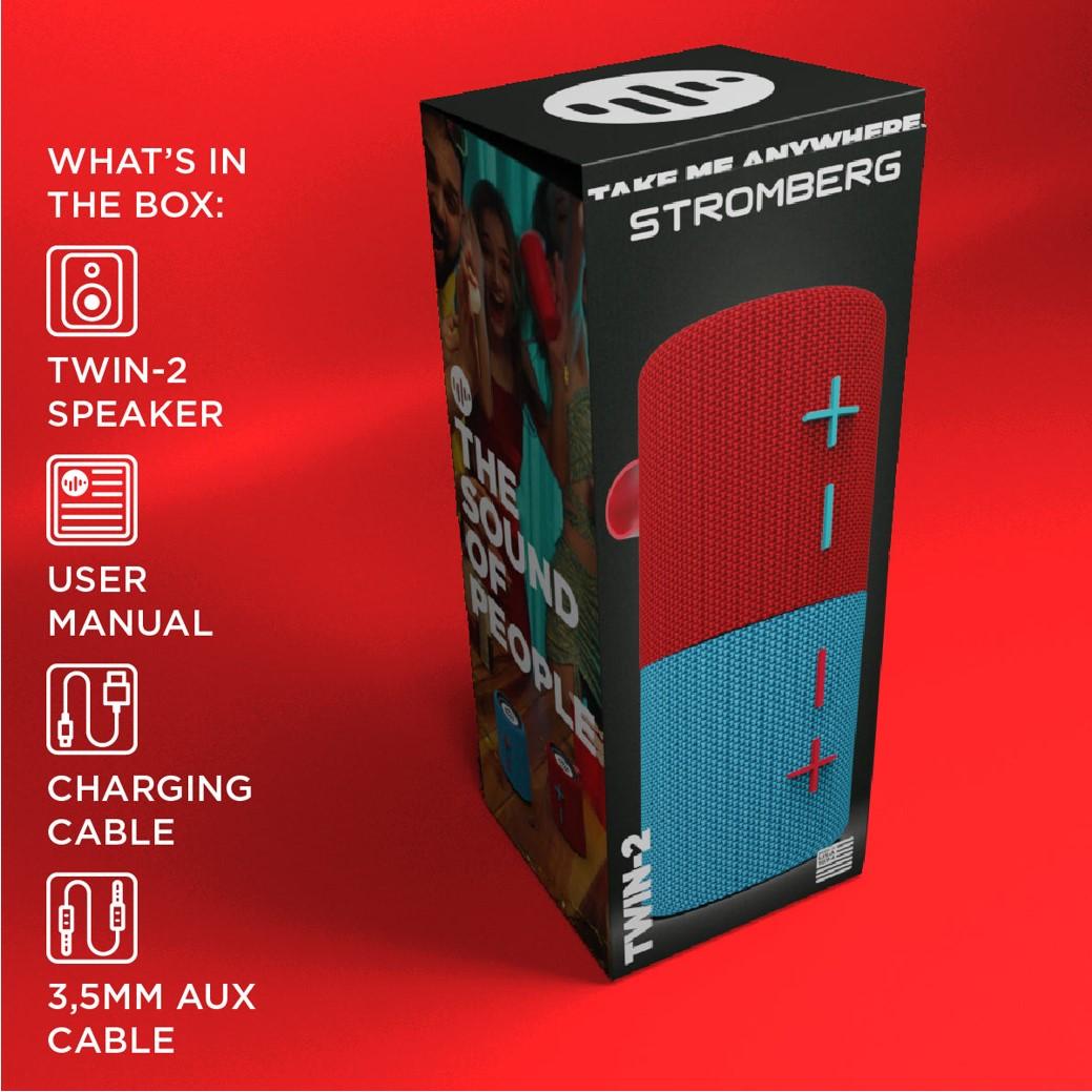 Stromberg TWIN Portable Bluetooth Speaker with Magnetic 2-in-1 Design IPX4 Water Resistant 10H Playtime TWS Pairing BT5.3 FM Radio for Home Party Outdoor Beach Audio Stereo 20W Subwoofer Dophin Audio