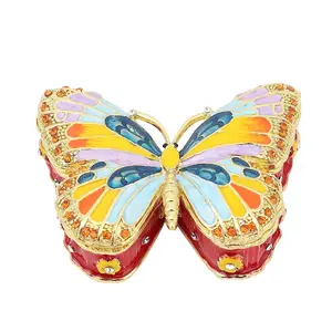 Livmore  Crystal, Enameled  Trinket Box