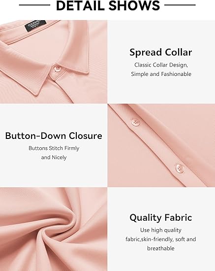 COOFANDY Men's Thin Wrinkle Free Short Sleeve Button Down Shirt Classic Design Casual Dress Top for Summer Beach Office Wear Machine Washable COOFANDY Men's Thin Wrinkle Free Short Sleeve Button Down Shirt Classic Design Casual Dress Top for Summer Beach Office Wear Machine Washable