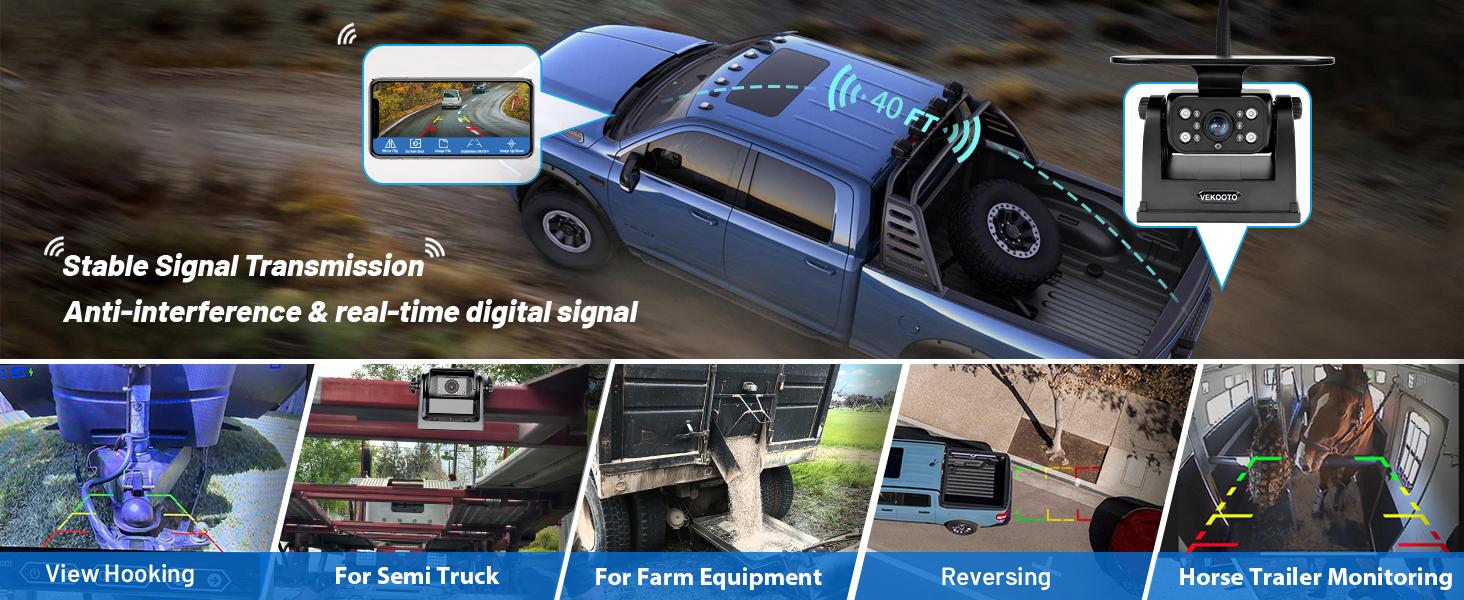 VEKOOTO MZ6 WiFi Magnetic Solar Backup Camera 10500mAh Rechargeable Battery Wireless for Truck RV Trailer Car Easy Hitching Gooseneck Horse Boat Travel Trailer Fifth Wheels RV Camper Reverse for iPhone iPad Android Metal Digital Mount Safety Waterproof Ou VEKOOTO MZ6 WiFi Magnetic Solar Backup Camera 10500mAh Rechargeable Battery Wireless for Truck RV Trailer Car Easy Hitching Gooseneck Horse Boat Travel Trailer Fifth Wheels RV Camper Reverse for iPhone iPad Android Metal Digital Mount Safety Waterproof Ou