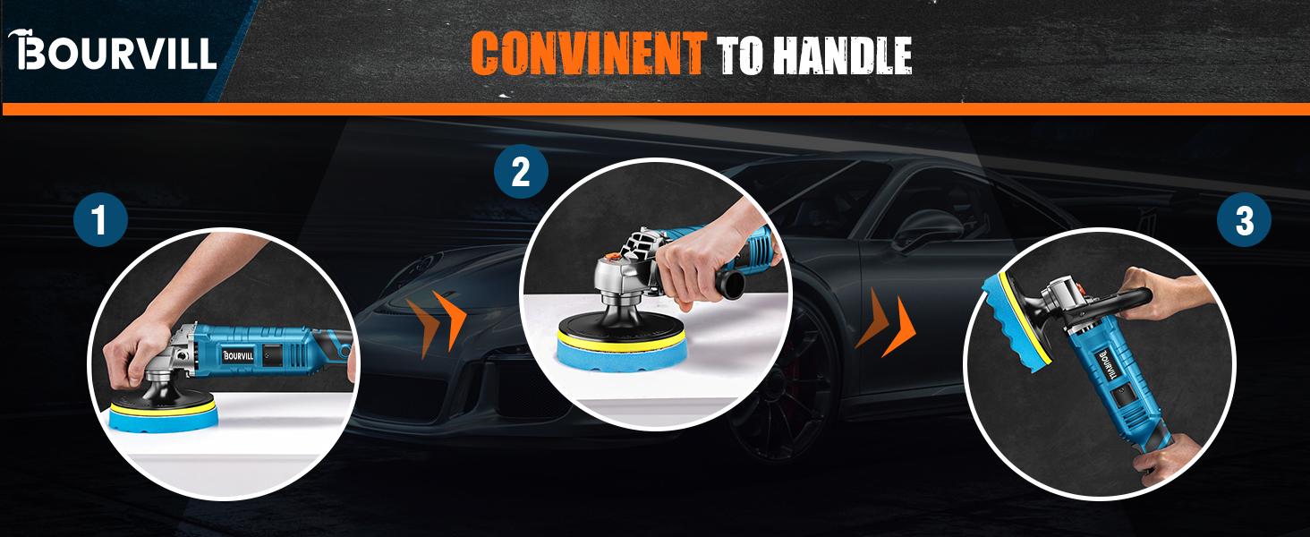 【3-year warranty】Buffer Polisher, 1600W 7 Inch Rotary Buffer Polisher Waxer, 7 Variable Speed 500-3300 RPM, Detachable Handle for Car, Boat Sanding, Polishing, Waxing Tool Box Tool Kit Heavy Duty#fathersdaygift