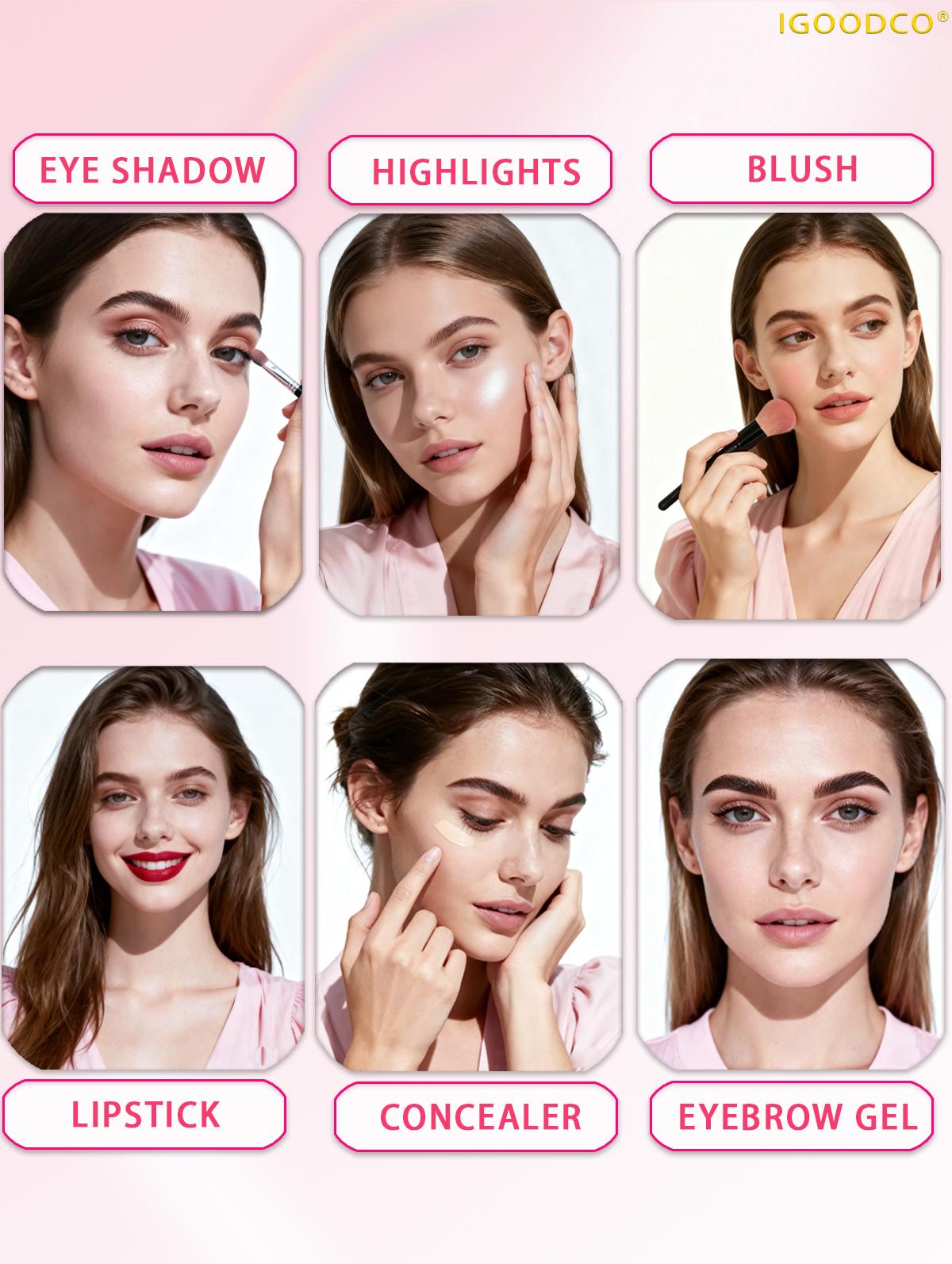 IGOODCO Ig3057-1Pcs 5-Page Book Eyeshadow Palette High Gloss Matte Makeup Color Eye Shadowplate 78 Vibrant Shades Compact Glitter Palette