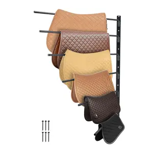 VEVOR Wall Mounted Saddle Rack,  , 30.9 x 29.9 x 5.5 in, Swing Out Saddle Holder, Six Tiers Horse Saddle Stand, Space Saving Horse Pad and Blanket Rack for Tack Room Organization Trailer Accessories