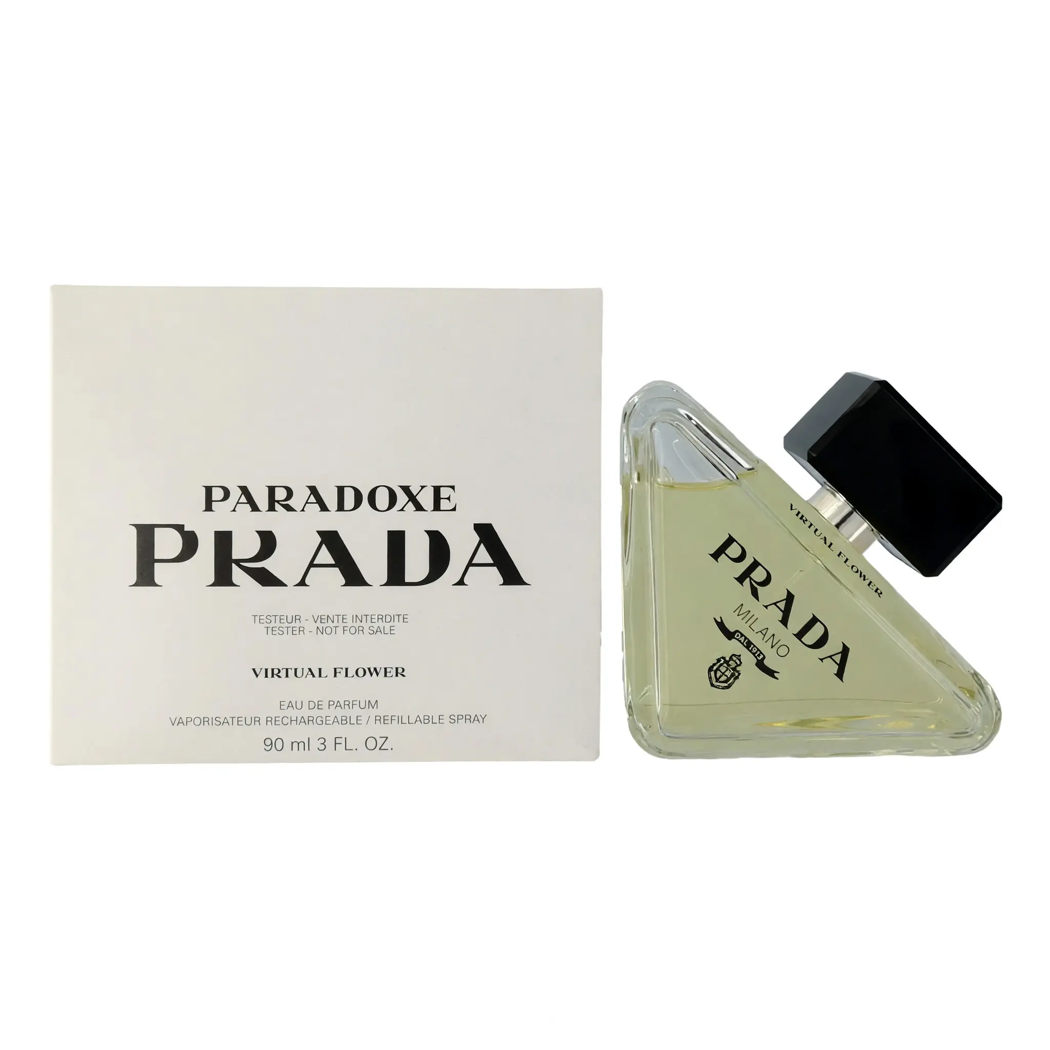Prada Women's Paradoxe Virtual Flower EDP Spray Tester - 3oz Perfumes for Women, Long Lasting Perfume with Bergamot, Freshness, Modern Grace, Tester Size, Women's Perfume