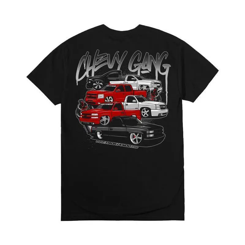 Chevy Gang  T  Chevy Silverado Men's Cotton  Old School Chevy  Truck  Classic Chevy Truck Casual Menswear 4X6GFV Gift for Him BK-13 Back printing   Eat Sleep Goon Repeat T- Grunge Graphic Album Say You Swear Tee funny men 67 shirt Vintage In Utero Print