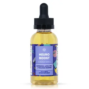 Neuro Boost Focus Drops – Plant-Based Nootropic Liquid with Alpha GPC, Huperzine A & L-Theanine – Daily Cognitive Support