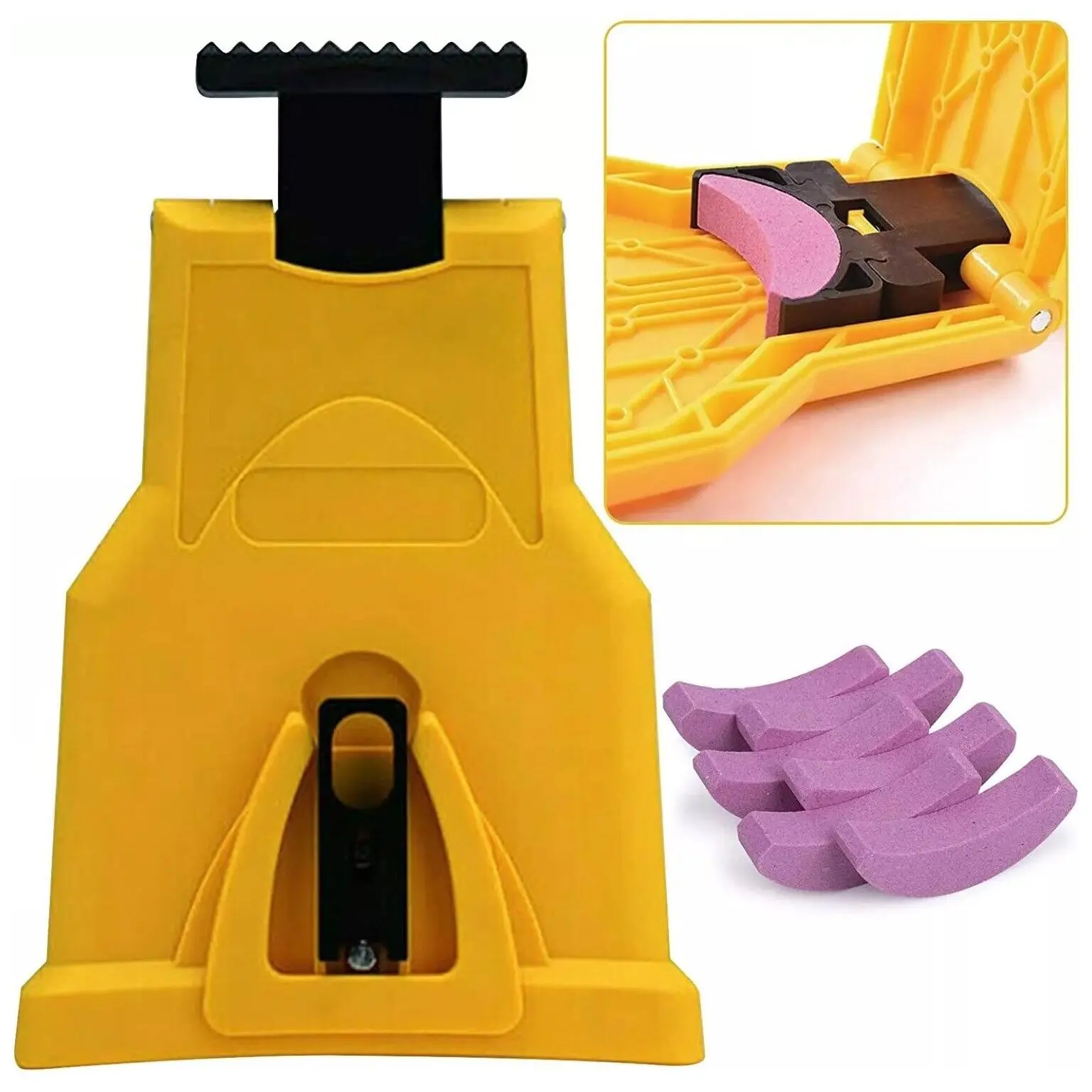 Professional Chainsaw Sharpener Kit for 14-20 Inch Blades Diamond Grinding Stone Tool 5-Speed Adjustable Angle Fast Chain Teeth Restoration Accessories Heavy Duty Cutting