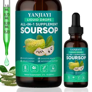 YANJIAYI Soursop Bitters Liquid Drops 10 in 1 with Sea Moss, Moringa, Turmeric, Black Seed Oil, Oregano, Ashwagandha, Herbal Extracts for Overall Health-Enhancing,Boost Immunity,Heart Health,2 Fl Oz