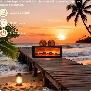 Realistic Flame Humidifier with Color Changing Light & Remote, Quiet Large-Capacity with Massage Hand Ball for Home, Office aroma life shop natural diffuser