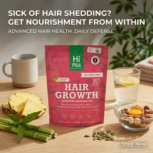 HiPlus Women's Hair Supplement with Collagen, Biotin, and Iron Supports Hair Density and Daily Wellness Natural Edible Supplement Optimum Dietary Formula Colagen Support Pineapple Flavor 90 Gummies