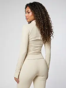 Move It Two Piece Flare Jumpsuit & Jacket Activewear Set – Womenswear Trendy Workout Set | Pilates Princess Outfit | Yoga Jumpsuit Set | Clean Girl Aesthetic Athleisure | Sculpting Flare Leg Yoga Set