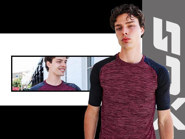 [5 Pack] Men’s Workout Short Sleeve Dry Fit T Shirts Raglan Crewneck Quick Dry Active Athletic Moisture Wicking Breathable Casual Clothes Back to School Round Neck Jersey Tee Tops for Running Exercise Gym Sports Hiking Fishing Outdoor Activewear Fitness