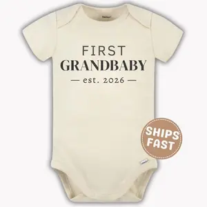 First Grandbaby Onesies® Brand Bodysuit, Pregnancy Announcement, Hi Grandma Baby Outfit, Neutral Newborn Gift, First Grandchild