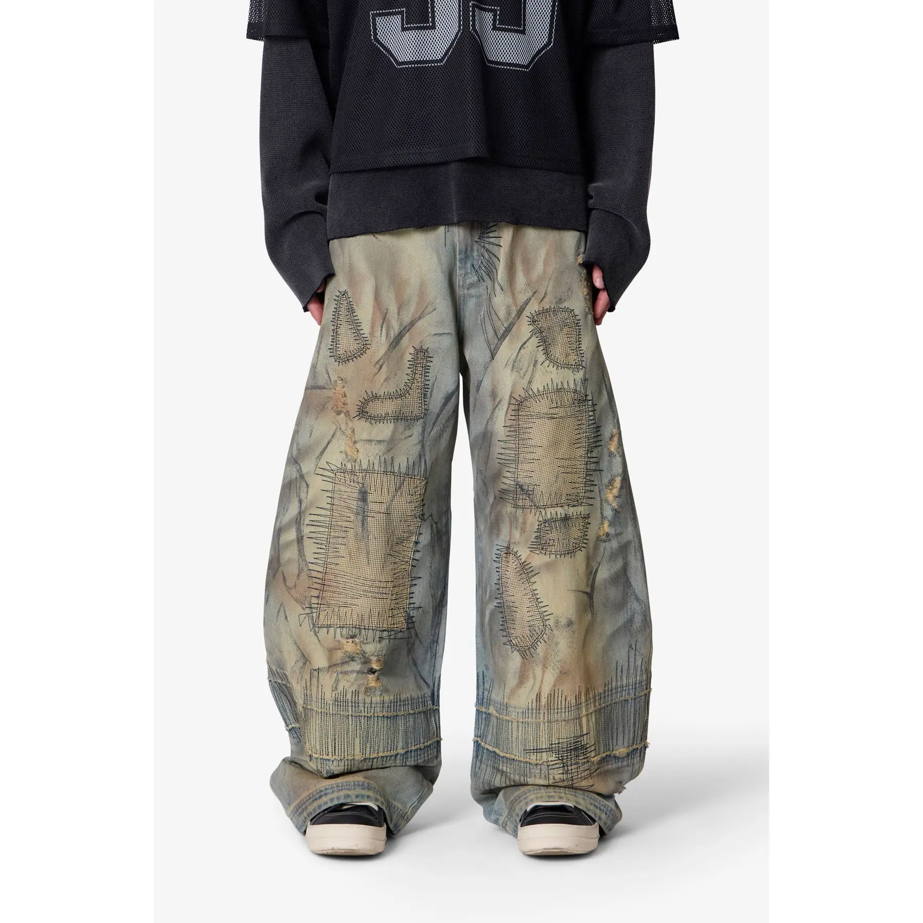 mnml Stitched Barrel Denim - Vintage Blue