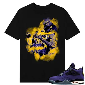 Unisex T-shirt To Match Sneakers Jordan 4 Purple and Gold Sportswear - Kobe Purple Gold. 100% Cotton for Casual Wear. Comfortable Summer Unisex T-Shirt to match Jordan Sneaker. Streetwear Style. urban outfitters Los Angeles Basketball Style