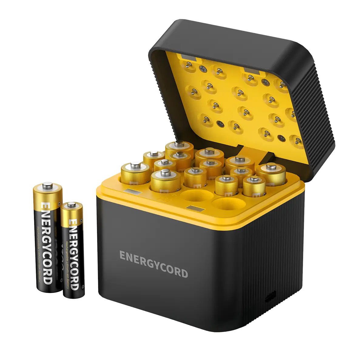 Rechargeable 8 AA and 8 AAA Lithium Batteries with Charger, 1.5 V 3600mWh Double A 1300mWh Triple A High-Capacity Rechargeable Batteries, 16 Slot Li-ion Battery Charger