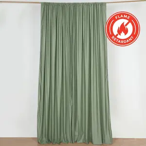 2 Pack 5ftx10ft Dusty Sage Green Scuba Polyester Backdrop Drape Curtains, Durable Flame Resistant Event Divider Panels Wrinkle Free With Rod Pockets