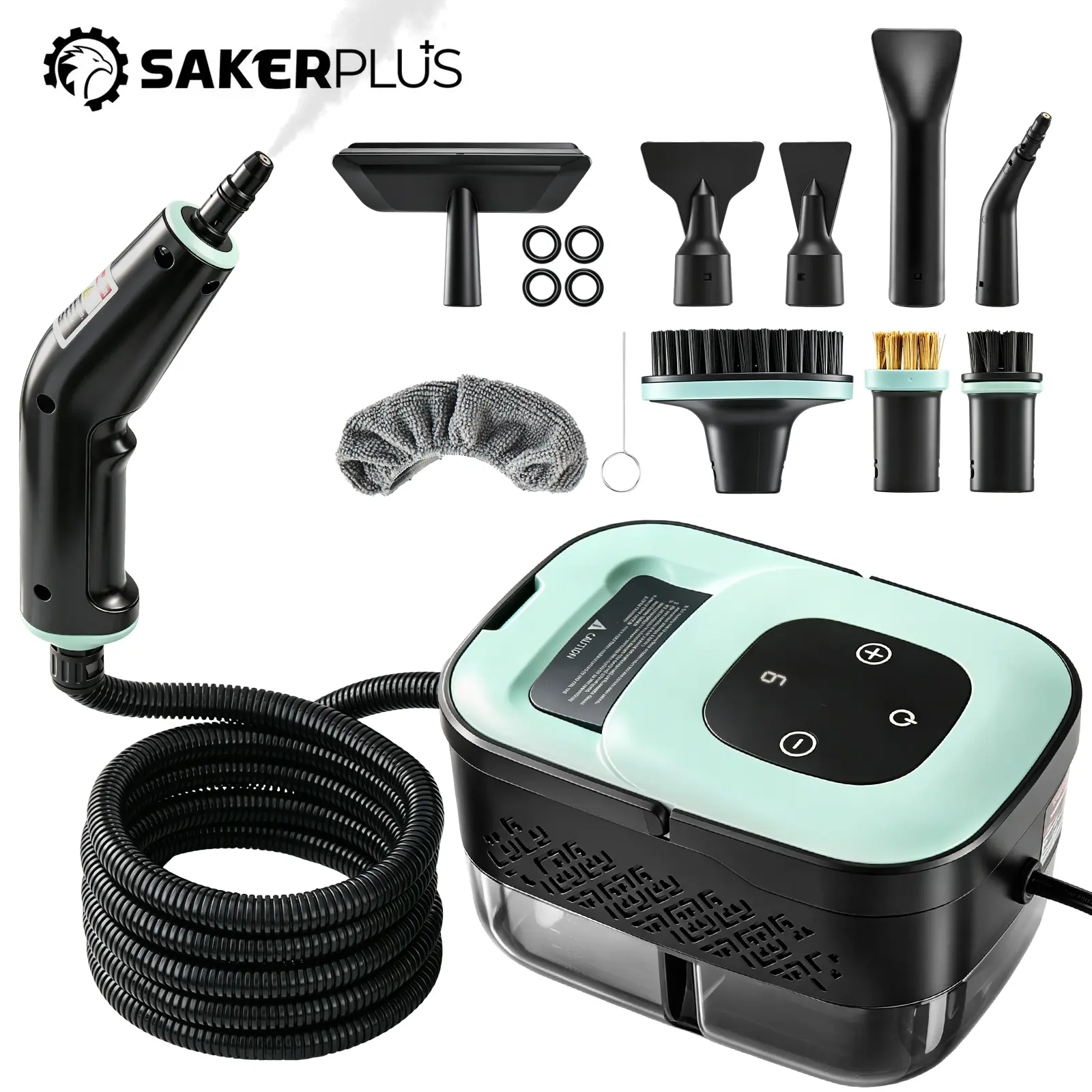 Sakerplus Multipurpose Steam Cleaner, High-Pressure Handheld Steamer with 16-Piece Accessory Kit, Deep Cleaning for Home, Car Detailing, Grout, Couch and Floor, Chemical-Free Steam Mop