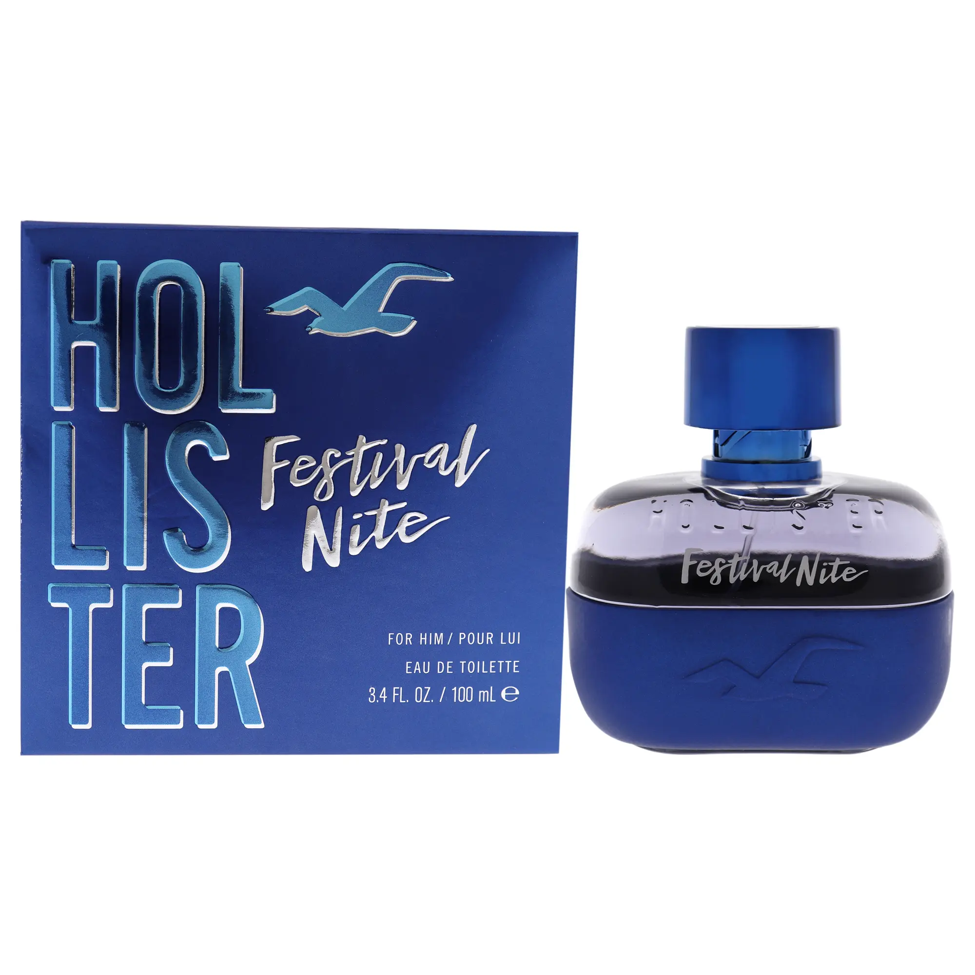 Festival Nite by Hollister for Men, 3.4 oz Eau de Toilette Spray, Fresh Spicy Woody Cologne, Masculine Fragrance Gift for Men