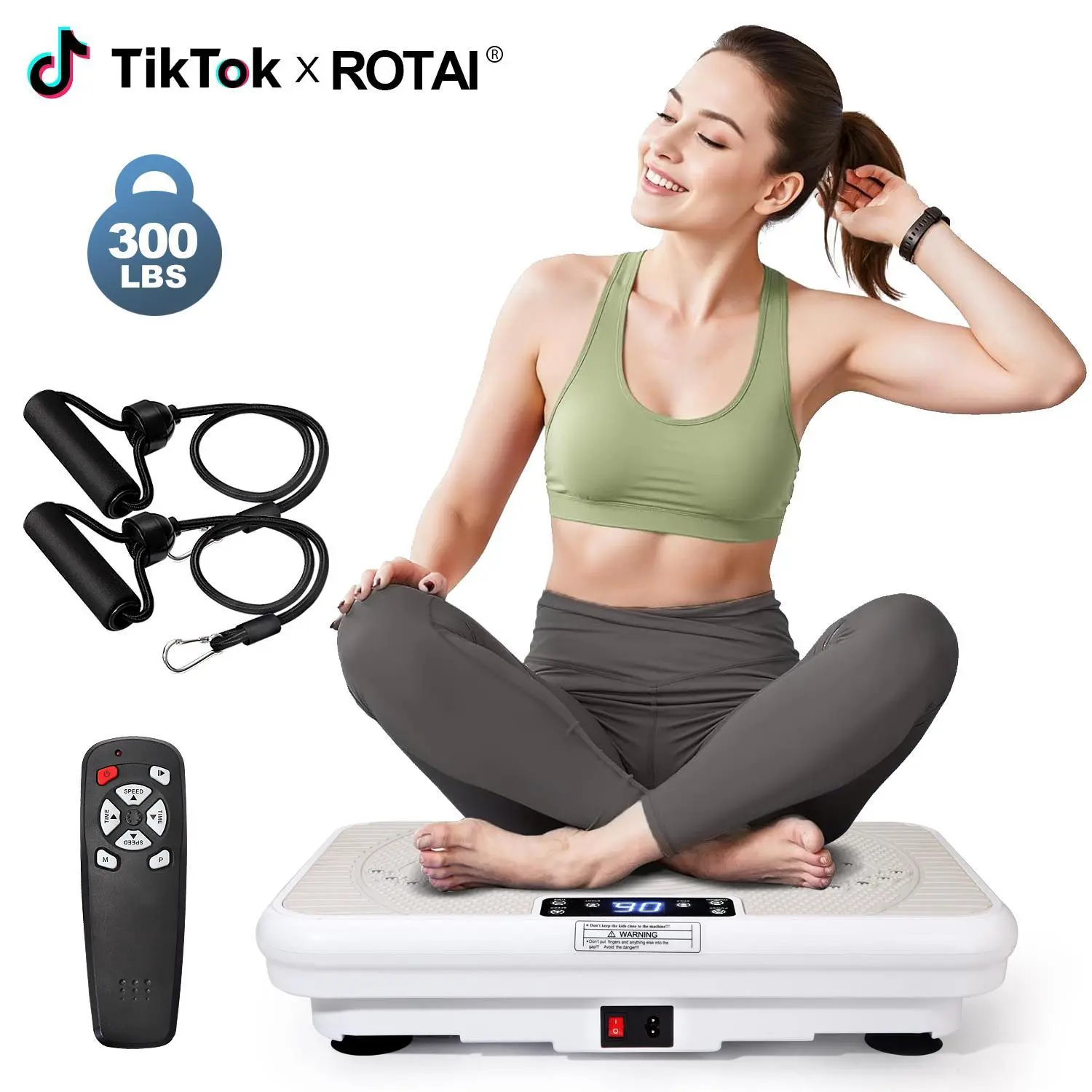 ROTAI Vibration Plate Lymphatic Drainage Machine for Full Body Workout and Relaxation Vibration Platform  Low Noise Max Weight 330LBS, for Wellness and Fitness Home Gym Equipment #Summervibes tiktokshopbacktoschool
