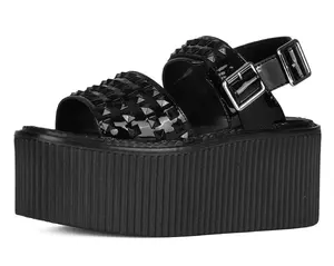 Black Patent Studded Strato Sandal