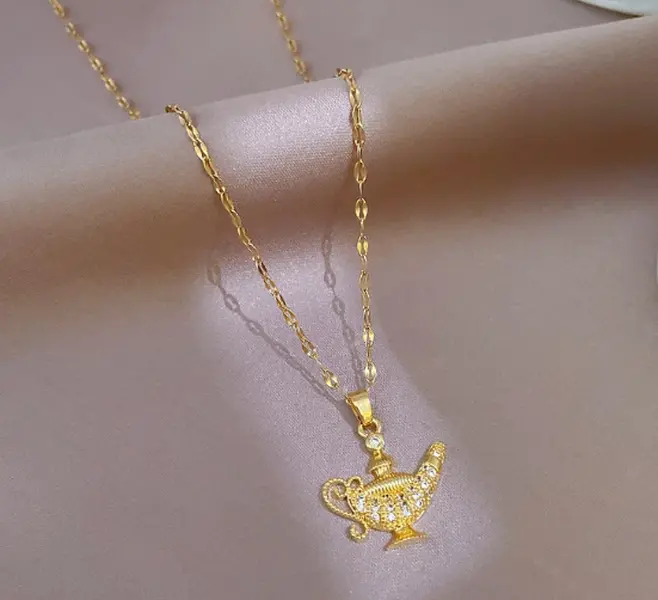Magical Genie Lamp Gold Necklace