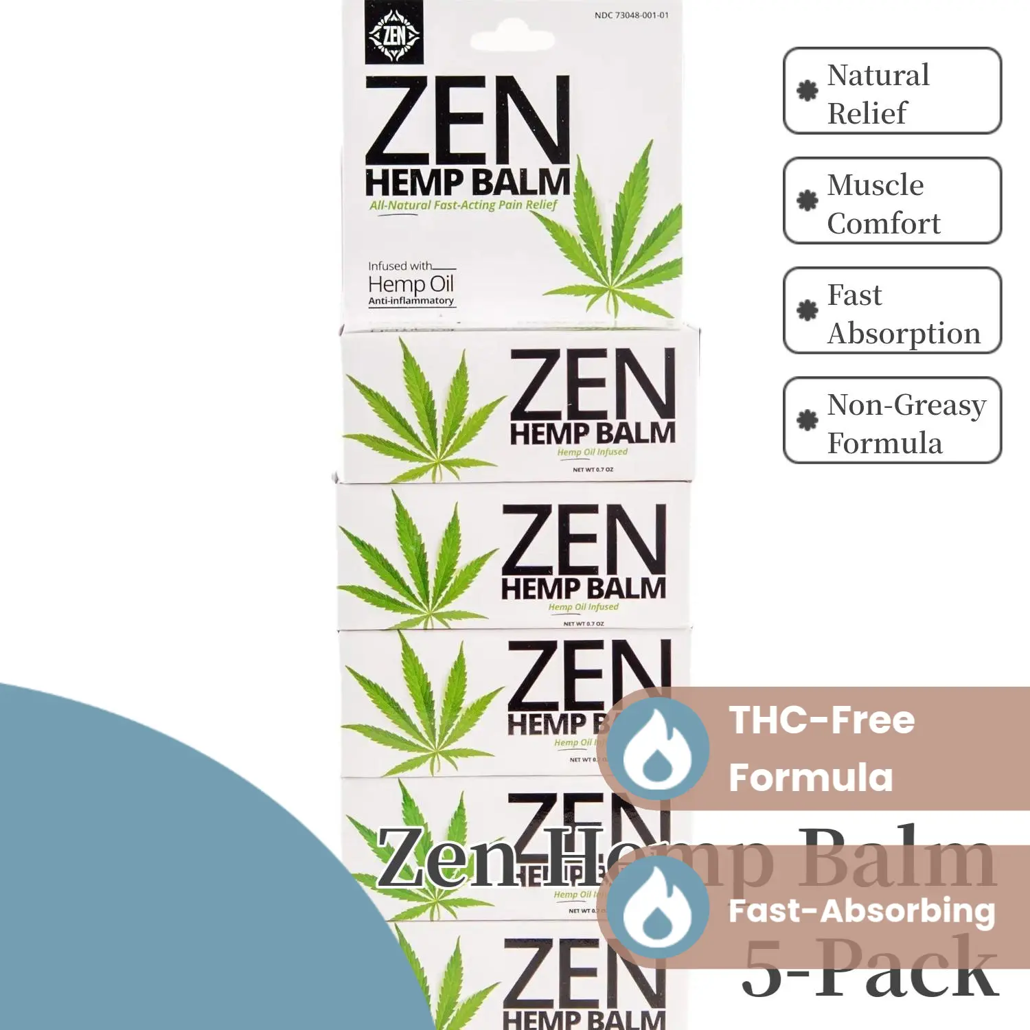 ZEN Hemp Balm 5 Pack Plant-Based Cooling Balm 20 ml Each Therapy Healthcare Fitness Healthy Wellness Aromatherapy Essential Solution Therapeutic Plant based Natural active lifestyle cooling balm botanical blend gym everyday movement yoga pilates routine