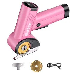 Cordless Electric Scissors - Smart Display & 4-speed Settings, Type-C Rechargeable Cardboard Cutter, 2 Blades, EasySwap Blade Change, LED Light, for Thin Cardboard Box Leather Carpet