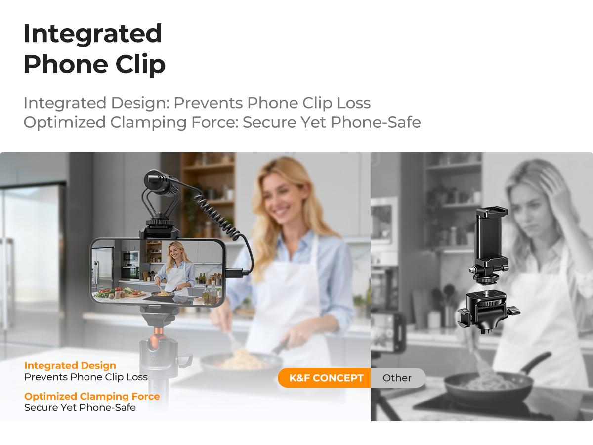 K&F CONCEPT Selfie Stick Tripod – 2-in-1 Phone/Camera Stand with Built-in Remote| For iPhone/Android, Works with Selfie Accessories & GoPro/DJI/Insta360| Ideal for Travel/Live Streaming/Vlogging/Daily Use