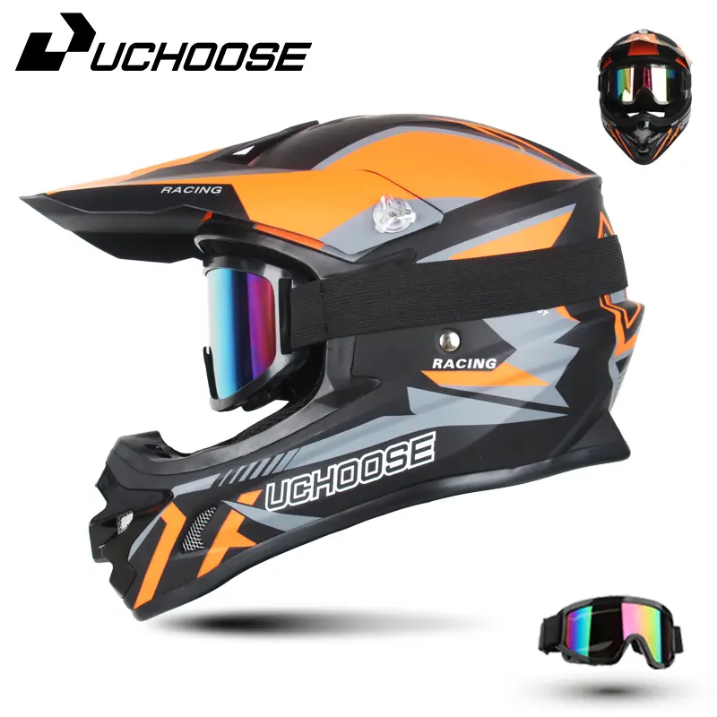 Uchoose Model 115 Full Face Off Road Motocross Helmet - Lightweight ABS Shell, Protective ATV Helmet, Affordable Trail Riding Option Under $60, Off Road Helmets, Full Face Helmet