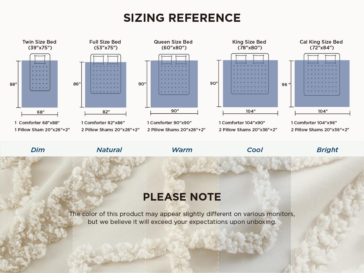 Bedsure Tufted Boho Decorative Bedding Set Comforter Boho Bed Set, GentleSoft 3 Pieces Farmhouse Shabby Chic Embroidery Bedding, Soft Jacquard Comforter for All Seasons Gifts