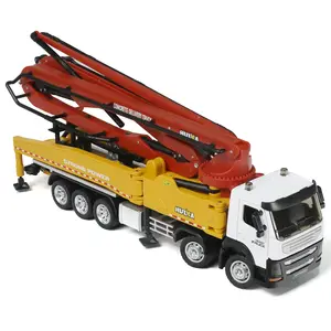 Concrete Pump Truck Toy, Cement Toy Truck Model with Extendable Working Cement Pump Arm, Bucket Construction Trucks Vehicle Toy Gifts for Boys Adult
