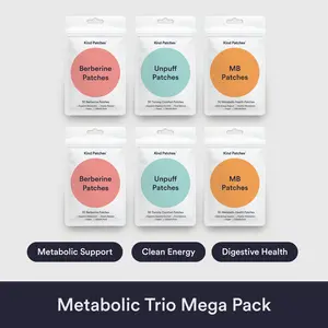 Kind Patches 6-Pack Ultimate Burn Bundle, Clean Energy, Balanced Gut, Digestive Health, Natural Ingredients, 6 Months Supply