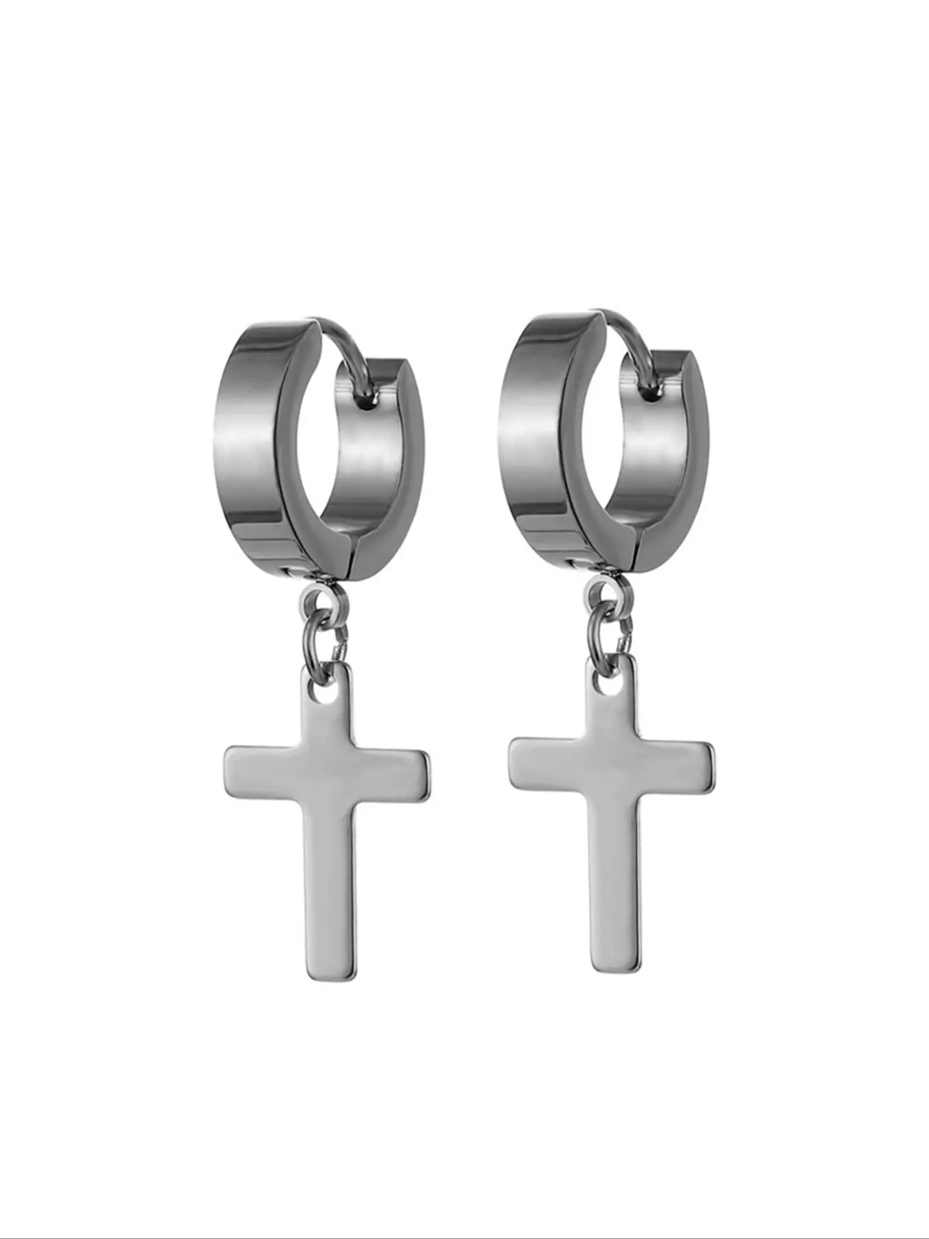 Elegant Cross Stainless Steel Earrings, Cross Dangle Earring, Fashionable Casual Jewelry, Versatile Design, All Seasons Accessory, Unique Gift Idea, High Quality Earrings, Non Tarnish Jewelry