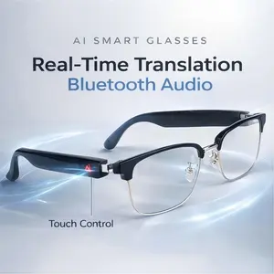 2026 AI Smart Glasses with Real-Time Translation, Bluetooth Audio & Photochromic Lenses, Smart Voice Assistant Glasses for Travel, Work & Study
